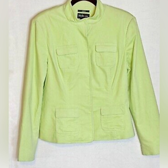 STYLE & CO WOMEN JACKET SIZE 2P STRETCH APPLE GREEN - Picture 1 of 8